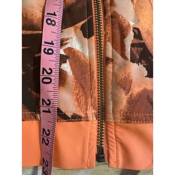 $84 QVC women Large ZUDA Full Zip Jacket Reversible Packable Floral Bomber Coral - Picture 9 of 9